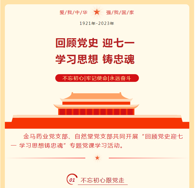金馬藥業(yè)黨支部、自然堂黨支部共同開(kāi)展“回顧黨史迎七一 學(xué)習(xí)思想鑄忠魂”專題黨課學(xué)習(xí)活動(dòng)。