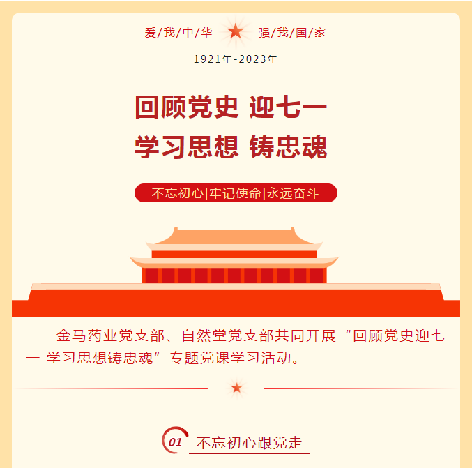 金馬藥業(yè)黨支部、自然堂黨支部共同開(kāi)展“回顧黨史迎七一 學(xué)習(xí)思想鑄忠魂”專題黨課學(xué)習(xí)活動(dòng)。